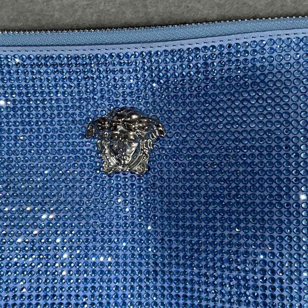 Versace DONNA Glittering Blue Crossbody Bag/Clutch/Wristlet - Picture 2 of 9